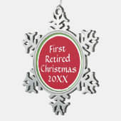 お願い!クリスマス退職したの雪片オーナメント スノーフレークピューターオーナメント (右)