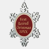 お願い！クリスマス退職したの雪片オーナメント スノーフレークピューターオーナメント (右)