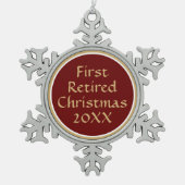 お願い！クリスマス退職したの雪片オーナメント スノーフレークピューターオーナメント (正面)