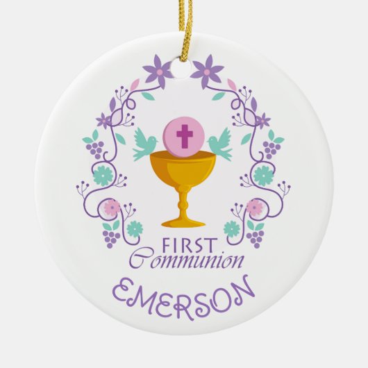 お願い！ファーストコミュニオンカスタムオーナメント セラミックオーナメント (正面)