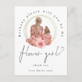 お願い！フラワーガールになって！ インビテーションポストカード (正面)