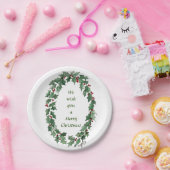 「お願い…" ホリー伝統的リース ペーパープレート (パーティー)