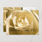 お願い！招待状はがきクリームバラ インビテーションポストカード (正面/裏面)