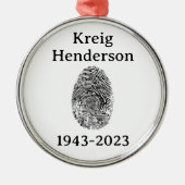 お願い！指紋記念サークルオーナメント メタルオーナメント (正面)