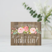 お願い！花嫁の花を運ぶ女の子になってくれる？ | ウェディングパーティーの仲間 招待状 (スタンド正面)