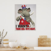 お願い – 赤考え票権 ポスター (キッチン)