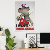 お願い – 赤考え票権 ポスター (ホームオフィス)