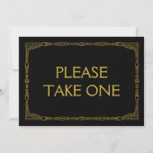 「お願い」金ゴールドアールデコスタイル結婚のサイン (正面)