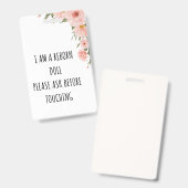 お願いTouch再生ドールカーシートラベルバッジ バッジ (正面＆裏面)