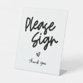 お願ミニマルいゲストブックサイン 台座サイン (正面)