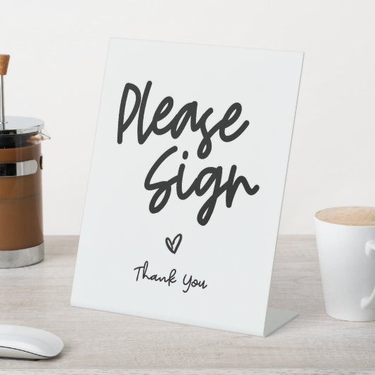 お願ミニマルいゲストブックサイン 台座サイン (インサイチュ)