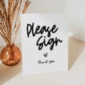 お願ミニマルいゲストブックサイン 台座サイン