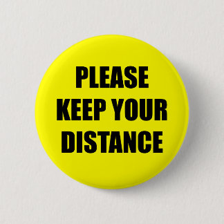 お願保い距離の社会的な距離の黄色 缶バッジ