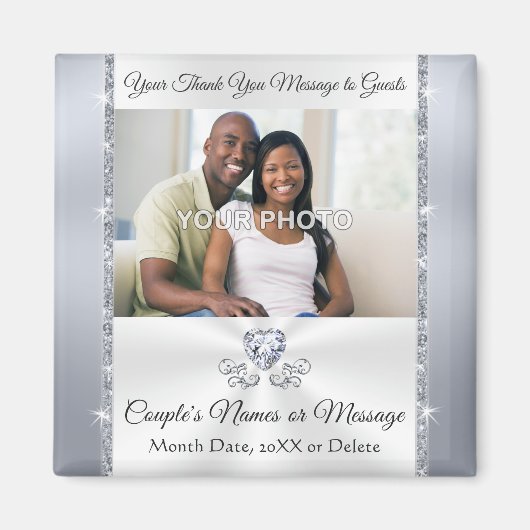 お願結婚いだ、写真パーソナライズされた。 マグネット (正面)