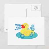 お風呂でバシャバシャ！ ポストカード (正面/裏面)
