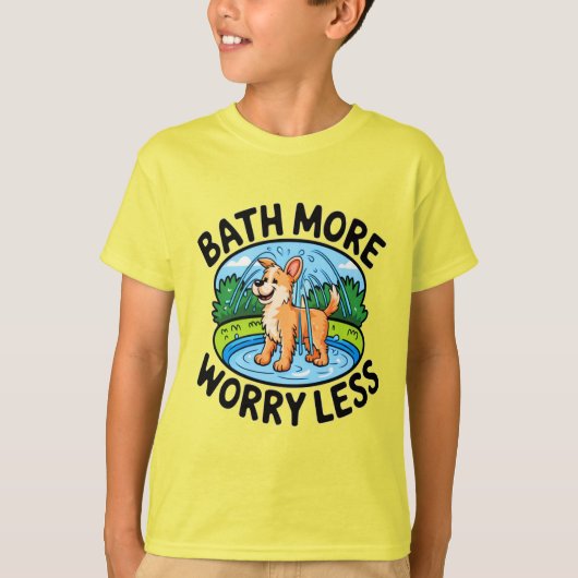 お風呂でペットの入浴をより簡単に心配なく Tシャツ (正面)