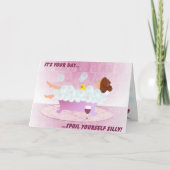 お風呂に入った女性 カード (正面)