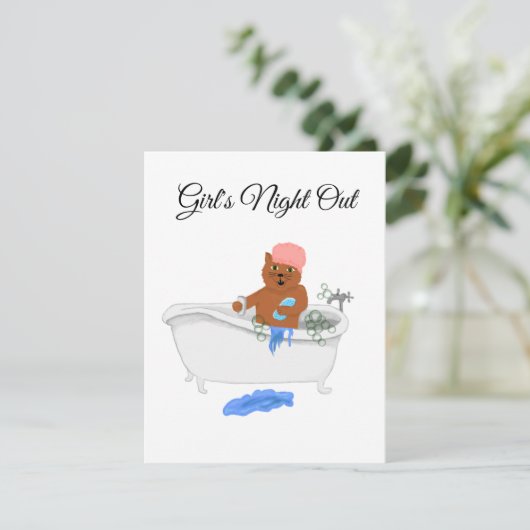 お風呂に入った猫 招待状 (スタンド正面)