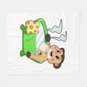 お風呂に入るメルカット フリースブランケット (正面(横))