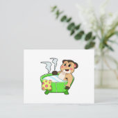 お風呂に入るメルカット ポストカード (スタンド正面)