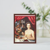 お風呂の中の女性(Diane De Poitiersのポートレート) ポストカード (スタンド正面)