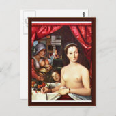 お風呂の中の女性(Diane De Poitiersのポートレート) ポストカード (正面/裏面)