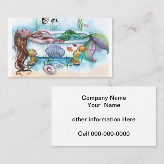 お風呂の名刺に人魚 名刺 (正面/裏面)