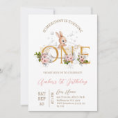 お風呂バニーが1歳の誕生日を迎える 招待状 (正面)