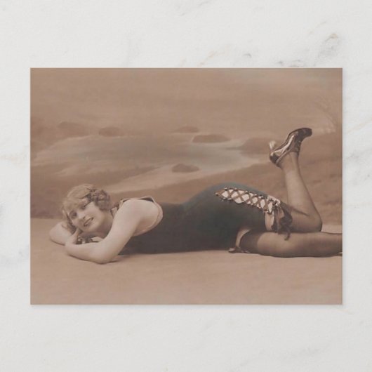 お風呂美しい!!1920年代の小粋な女の子ポスカ ポストカード (正面)