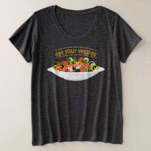 お食べりビーギー引用文フレッシュサラダミックスボウル プラスサイズTシャツ