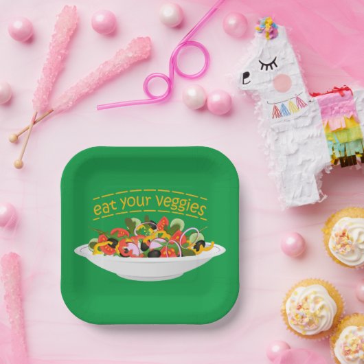 お食べりビーギー引用文フレッシュサラダミックスボウル ペーパープレート (パーティー)