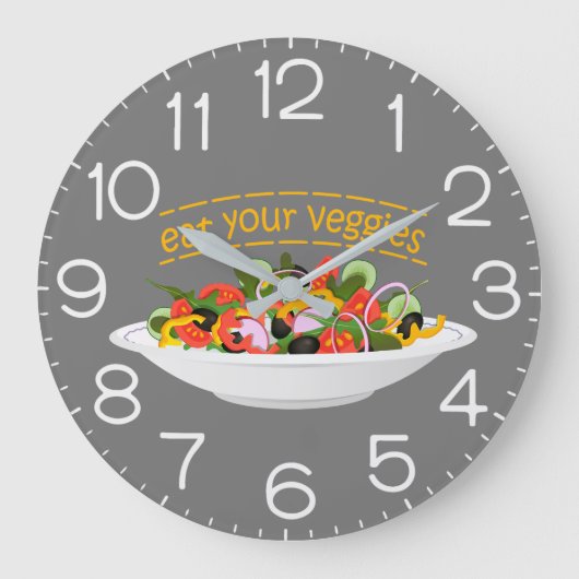 お食べりビーギー引用文フレッシュサラダミックスボウル ラージ壁時計 (正面)