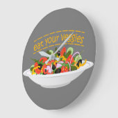 お食べりビーギー引用文フレッシュサラダミックスボウル ラージ壁時計 (傾斜)