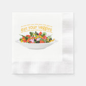 お食べりビーギー引用文フレッシュサラダミックスボウル 縁ありカクテルナプキン (正面)