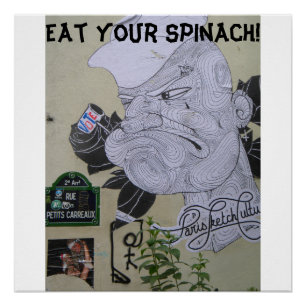 お食べりホウレンソウPopeye graffitiポスター ポスター