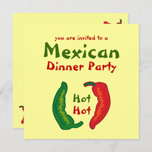 お食べ前の野菜チリ·メキシコン·ディナー·パーティー招待状 招待状 (正面/裏面)