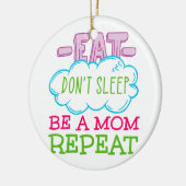 お食べ母さん繰り返し寝るな セラミックオーナメント (左)