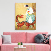 お食べ物を与え前のドラゴン キャンバスプリント (インサイチュ (リビング))