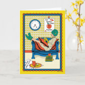 お食べ物を与え客様の心_B_あいさつ カード (黄色い花)