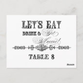 お食事とドリンクと結婚を、テーブルナンバー ポストカード (裏面)