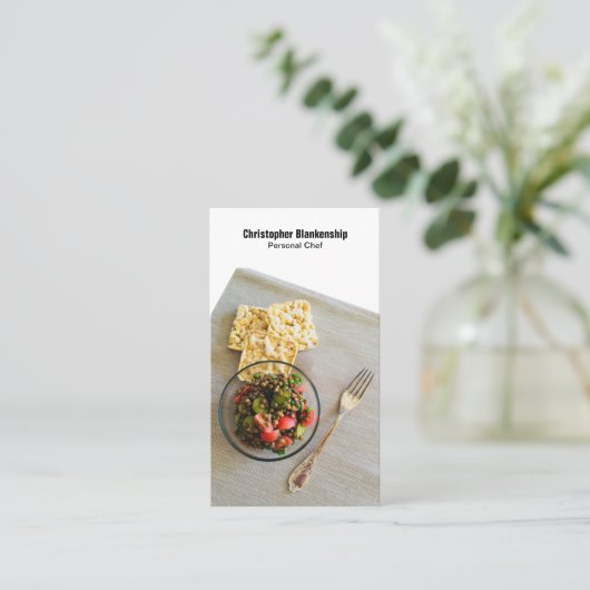お食事の場所設定パーソナルシェフカスタムの写真 名刺 (スタンド正面)