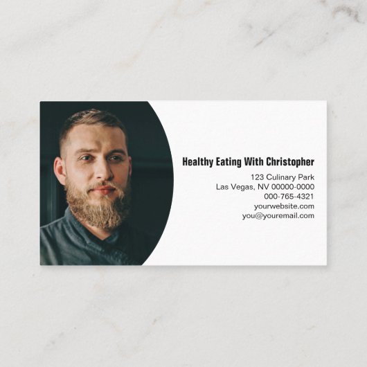 お食事の場所設定パーソナルシェフカスタムの写真 名刺 (裏面)