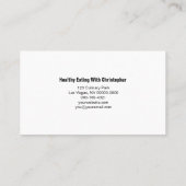 お食事の場所設定パーソナルシェフカスタムの写真 名刺 (裏面)