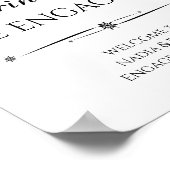 お食事を楽しんでエンゲージメントを祝おう レトロ ウェルカムサイン ポスター (角)