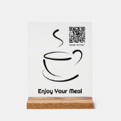 お食事楽しむは、QRコードをスキャンして支払う アクリルサイン (正面)