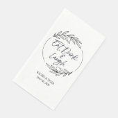 お食事、ドリンク＆ラフカスタムネームペーパーディナーナプキン (コーナー)