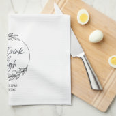 お食事、ドリンク＆ラフ カスタムネーム キッチンタオル (四つ折り)