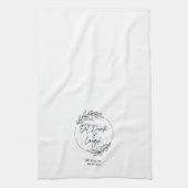 お食事、ドリンク＆ラフ カスタムネーム キッチンタオル (縦)