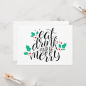 お飲みお食べ楽しんで デザイン カード (正面/裏面インサイチュ)