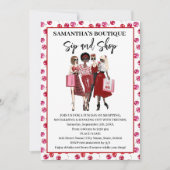 お飲み物とショッピング ポップアップストア チェリー ご招待 招待状 (正面)